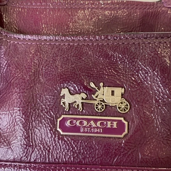 Coach Tribeca Double Strap Patent Leather Tote Shoulder Bag 14123‎ Authentic - Picture 5 of 16